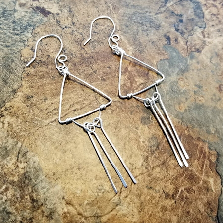 Modern Geometric Triangle Earrings, Boho Jewelry - Arkayscreations