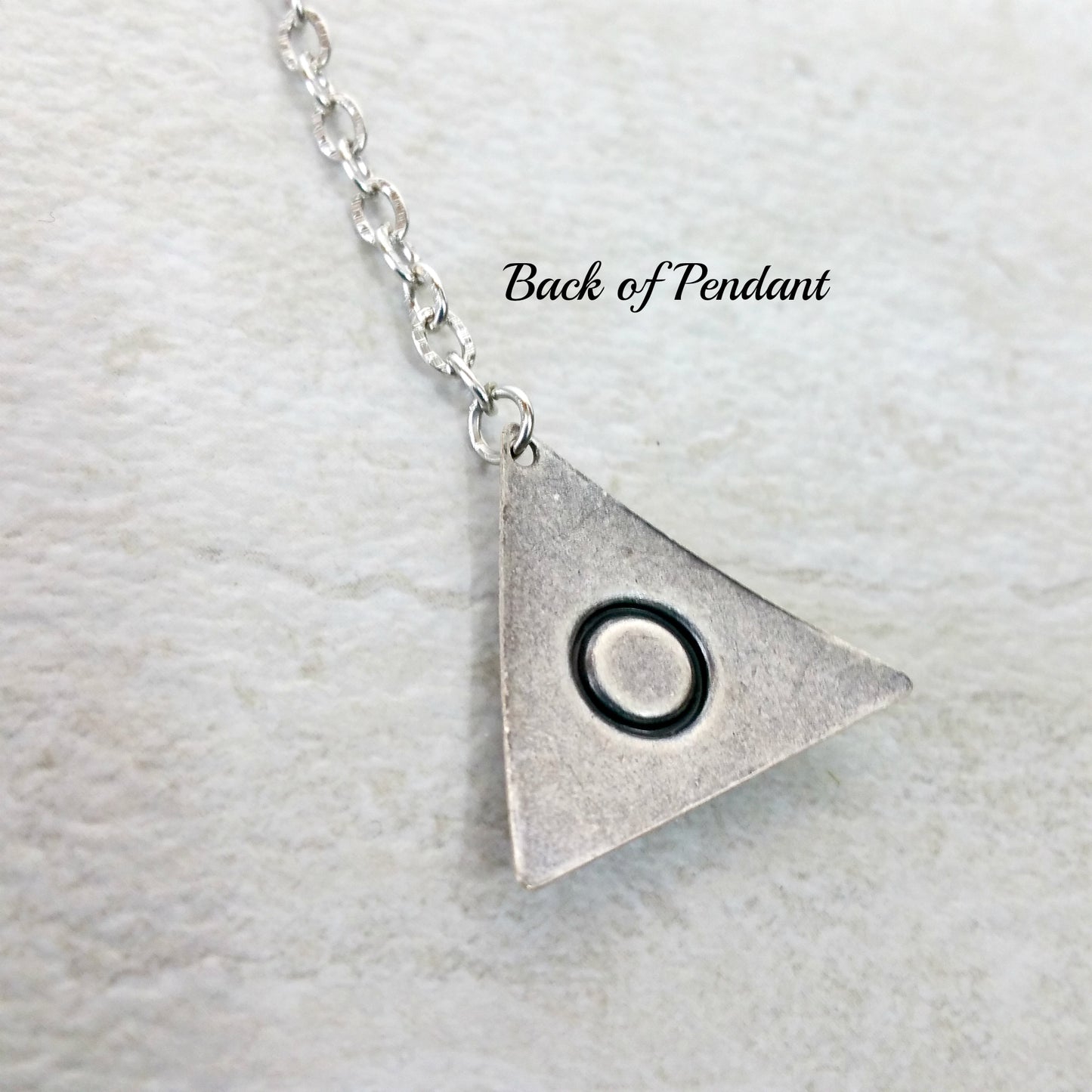Edgy Silver Y Necklace, Geometric Triangle Pendant, Womens Gift for Her