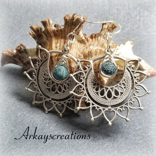 Tribal Boho Earrings, Bohemian Gypsy Jewelry