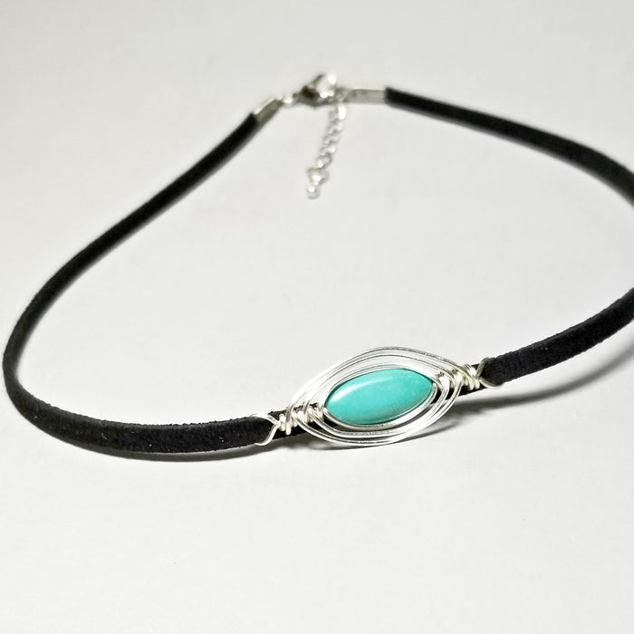 Turquoise Boho Choker Necklace, Southwestern Choker, Gypsy Jewelry, As Seen on TV - Arkayscreations