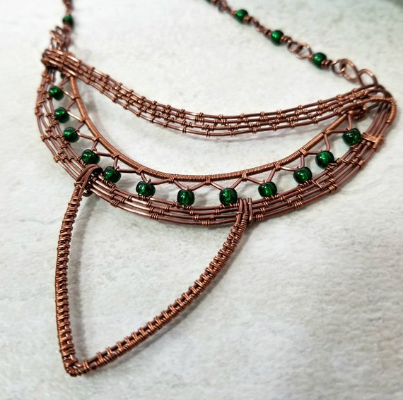 Unusual Necklace, Wire Wrapped Jewelry for Women