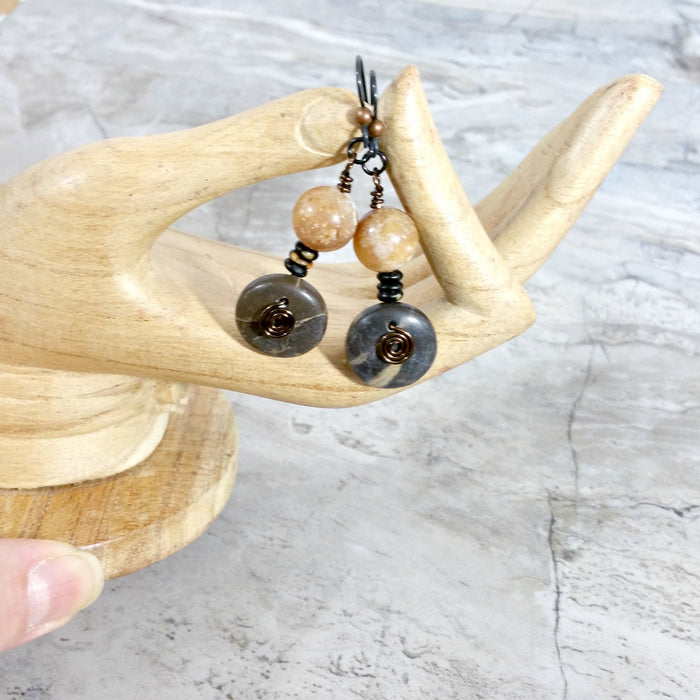 Tribal Earrings, Bohemian Jewelry, Earthy Gift for Her - Arkayscreations