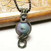 Wire Weave Agate Druzy Necklace, Black Jewelry - Arkayscreations