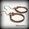 Wire Weave Hoop Earrings,  Copper Jewelry Gift for Her - Arkayscreations