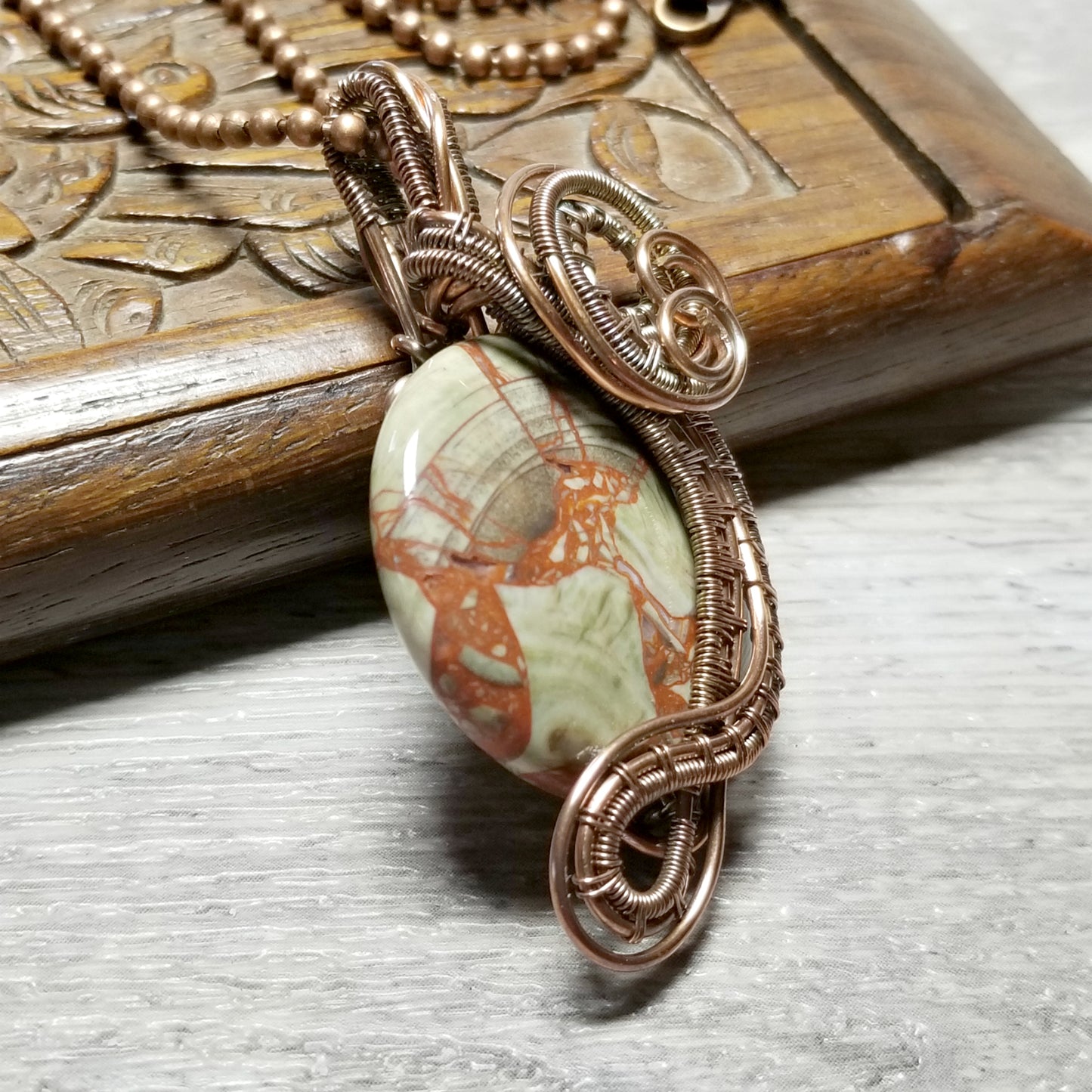 Wire Weave Jewelry, Stone Pendant, Necklaces for Women
