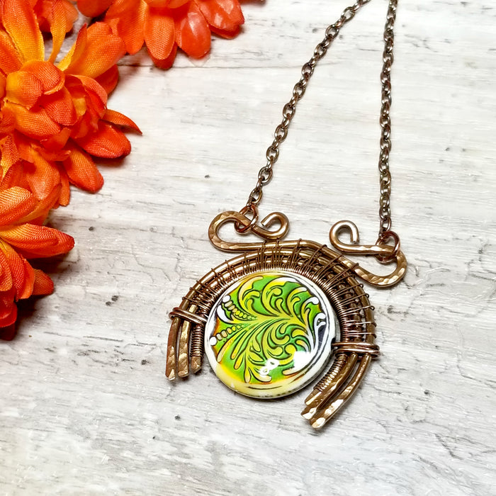 Wire Weave Moon Necklace, Upside Down Moon Pendant - Arkayscreations