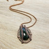 Wire Woven Stone Necklace, Agate Pendant, Indian Agate Jewelry - Arkayscreations