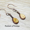 Wire Wrap Drop Earrings, Copper Wire Jewelry, Brown Teardrop Earrings - Arkayscreations