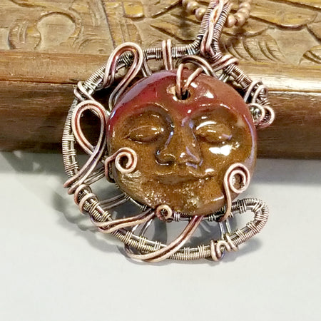 Wire Wrap Moon Pendant, Wire Jewelry - Arkayscreations