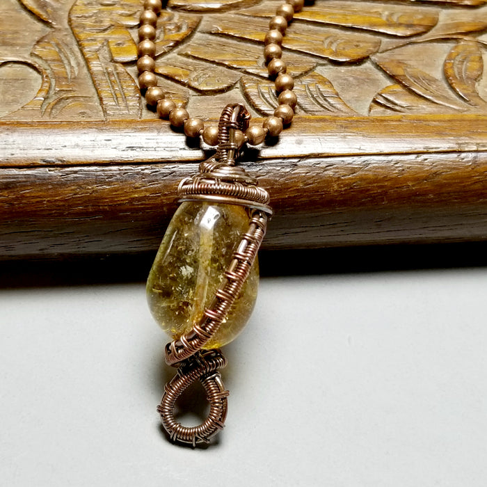 Wire Wrapped Amber Pendant, Amber Jewelry - Arkayscreations