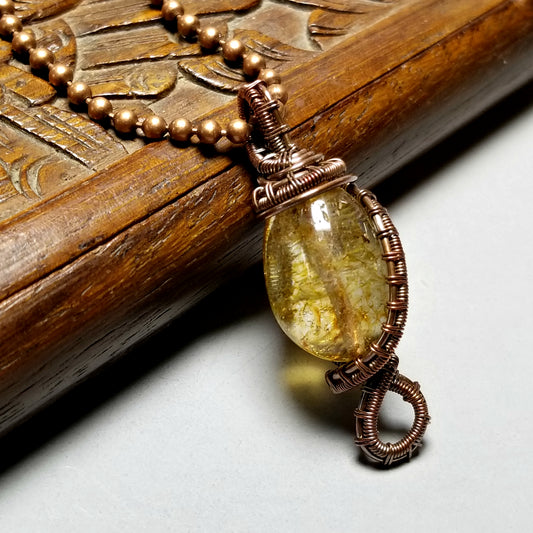 Wire Wrapped Amber Pendant, Amber Jewelry