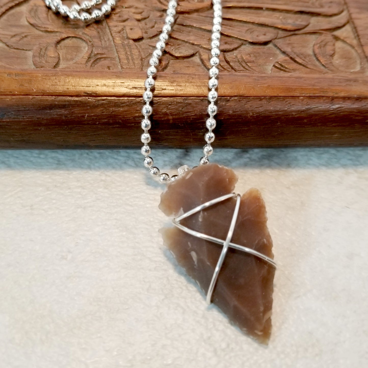 Arrowhead Pendant, Tribal Necklace, Wire Wrapped Jewelry