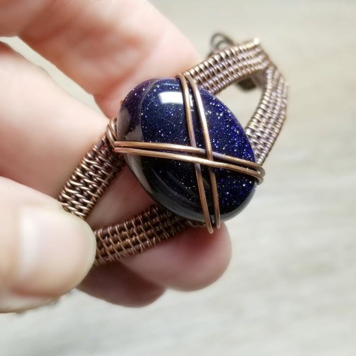 Wire Wrapped Bangle, Wire Woven Bracelet, Copper Bracelet - Arkayscreations