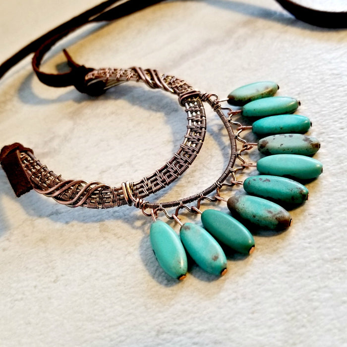 Bohemian Necklace, Boho Style Wire Wrap Jewelry - Arkayscreations