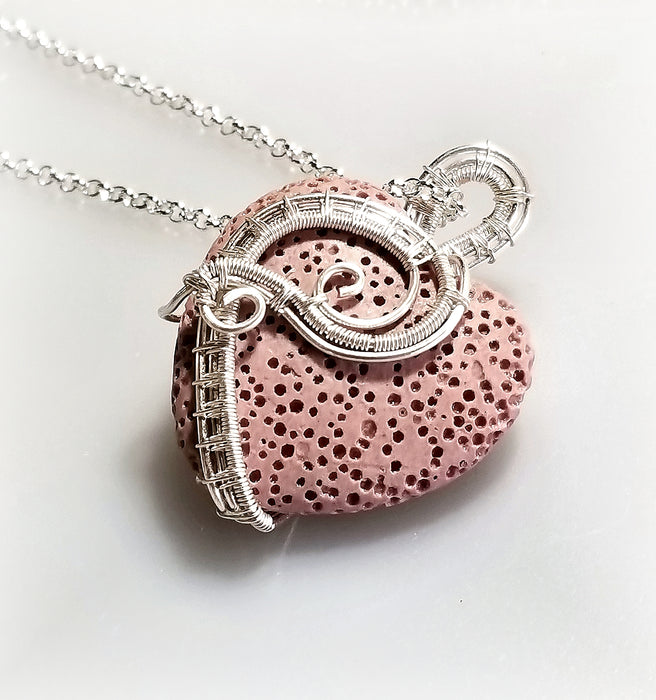 Wire Wrapped Heart Necklace, Heart Jewelry, Sweetheart Gift - Arkayscreations