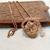 Wire Wrapped Moon Face Pendant Necklace, Goddess Jewelry - Arkayscreations