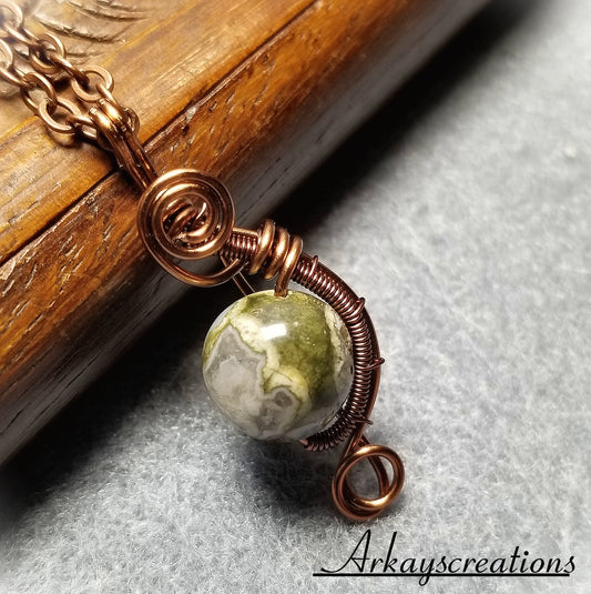 Wire Wrapped Petite Necklace, Copper Jewelry