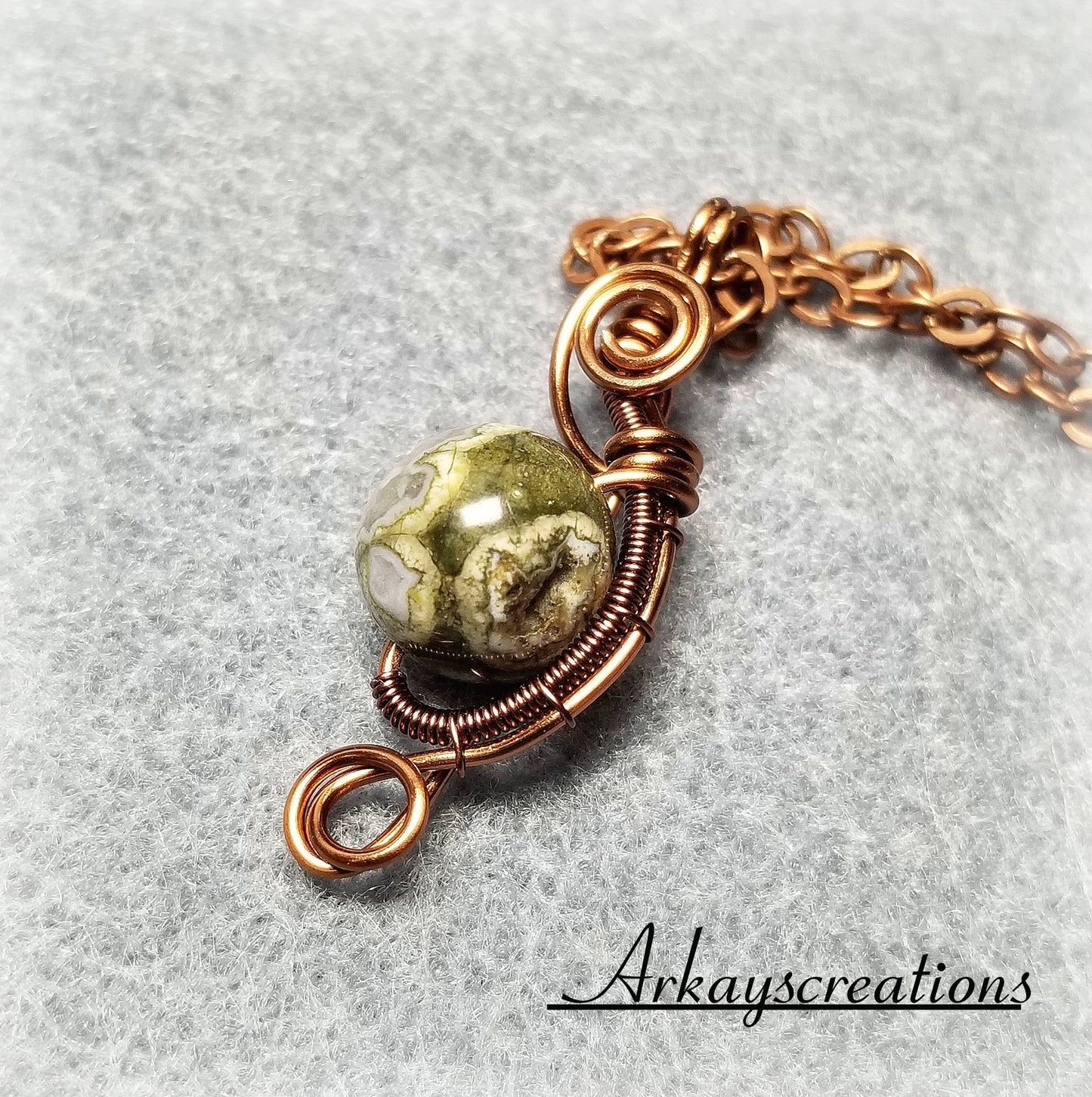 Wire Wrapped Petite Necklace, Copper Jewelry