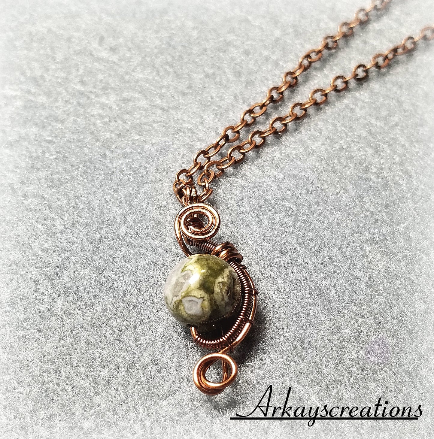 Wire Wrapped Petite Necklace, Copper Jewelry