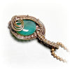 Wire Wrapped Stone Necklace, Green Gemstone Jewelry - Arkayscreations