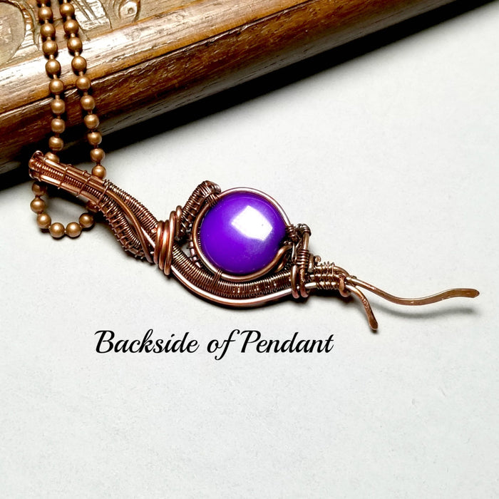 Wire Wrapped Stone Necklace, Purple Jewelry - Arkayscreations