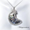 Wire Wrapped Abalone Moon Pendant - Arkayscreations