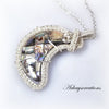 Wire Wrapped Abalone Moon Pendant ~ Arkayscreations