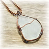 White Wire Wrapped Sea Glass Necklace ~ Arkayscreations