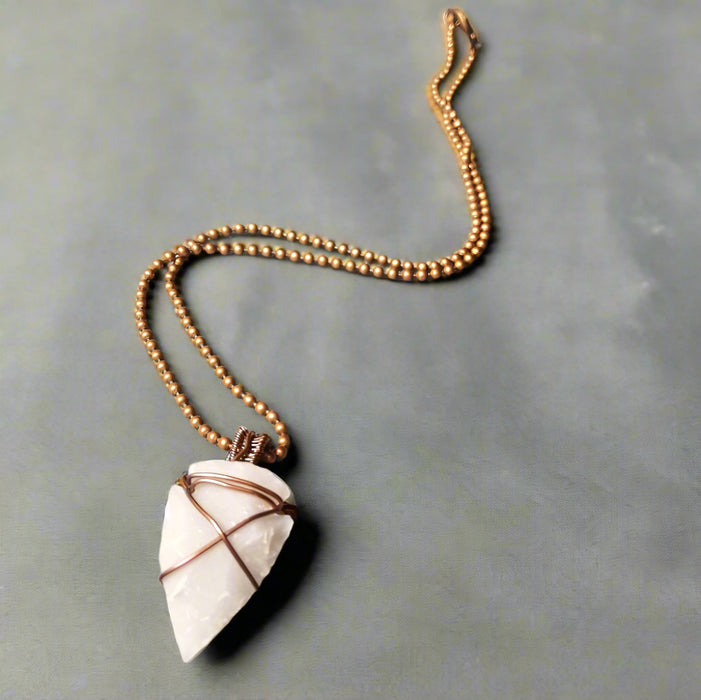 Wire Wrapped Stone Arrowhead Necklace ~ Arkayscreations