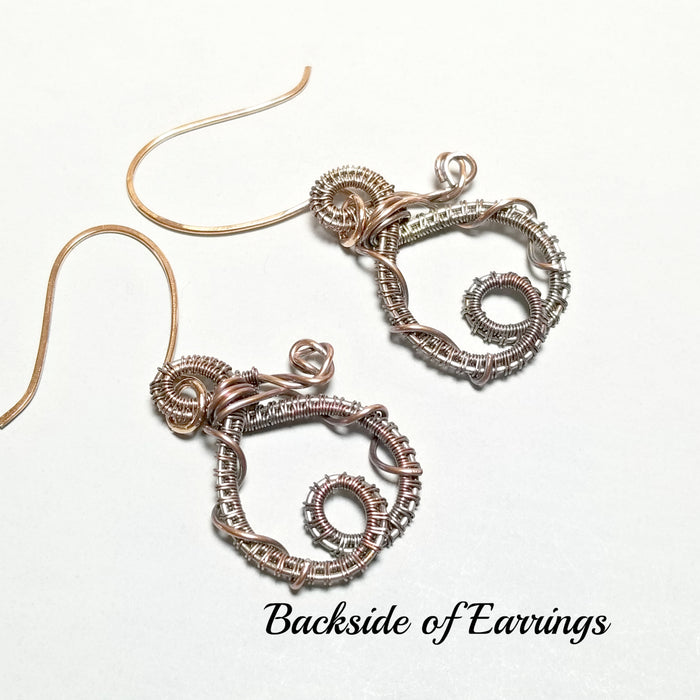 Wrapped Wire Dangle Earrings,  Wire Jewelry - Arkayscreations